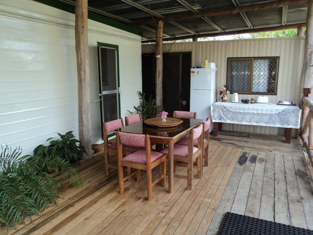 The Cabin patio close up